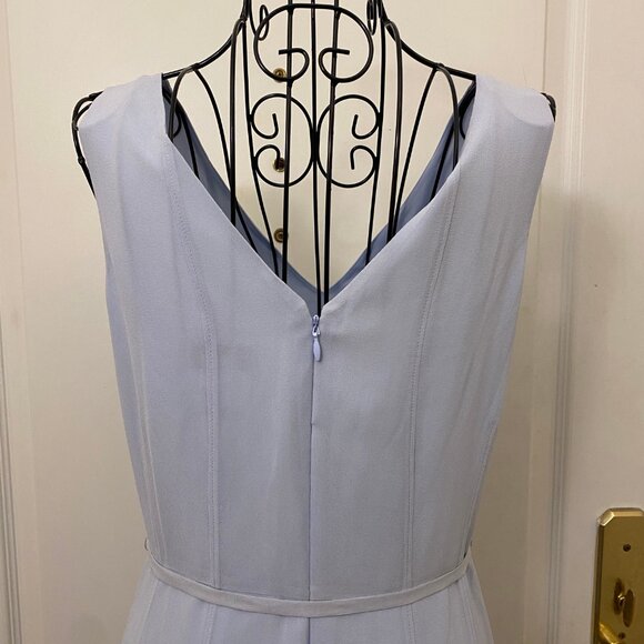 Vintage NWT Banana Republic Blue A-Line Sleeveless 100% Silk Midi Dress Size 4 - Picture 7 of 10